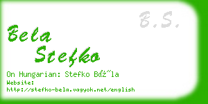 bela stefko business card